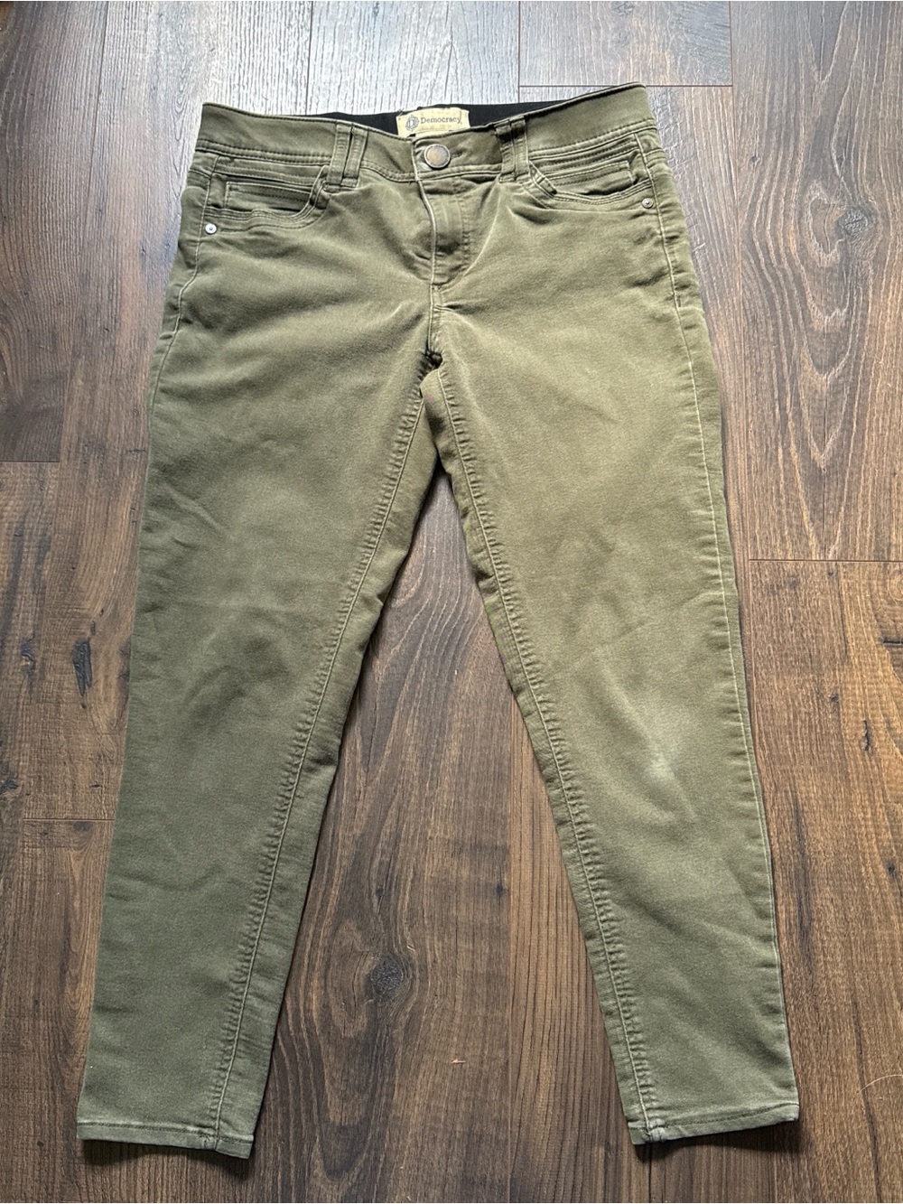 Democracy “Ab” Technology Women’s Olive Green Stretch Ankle Jeans